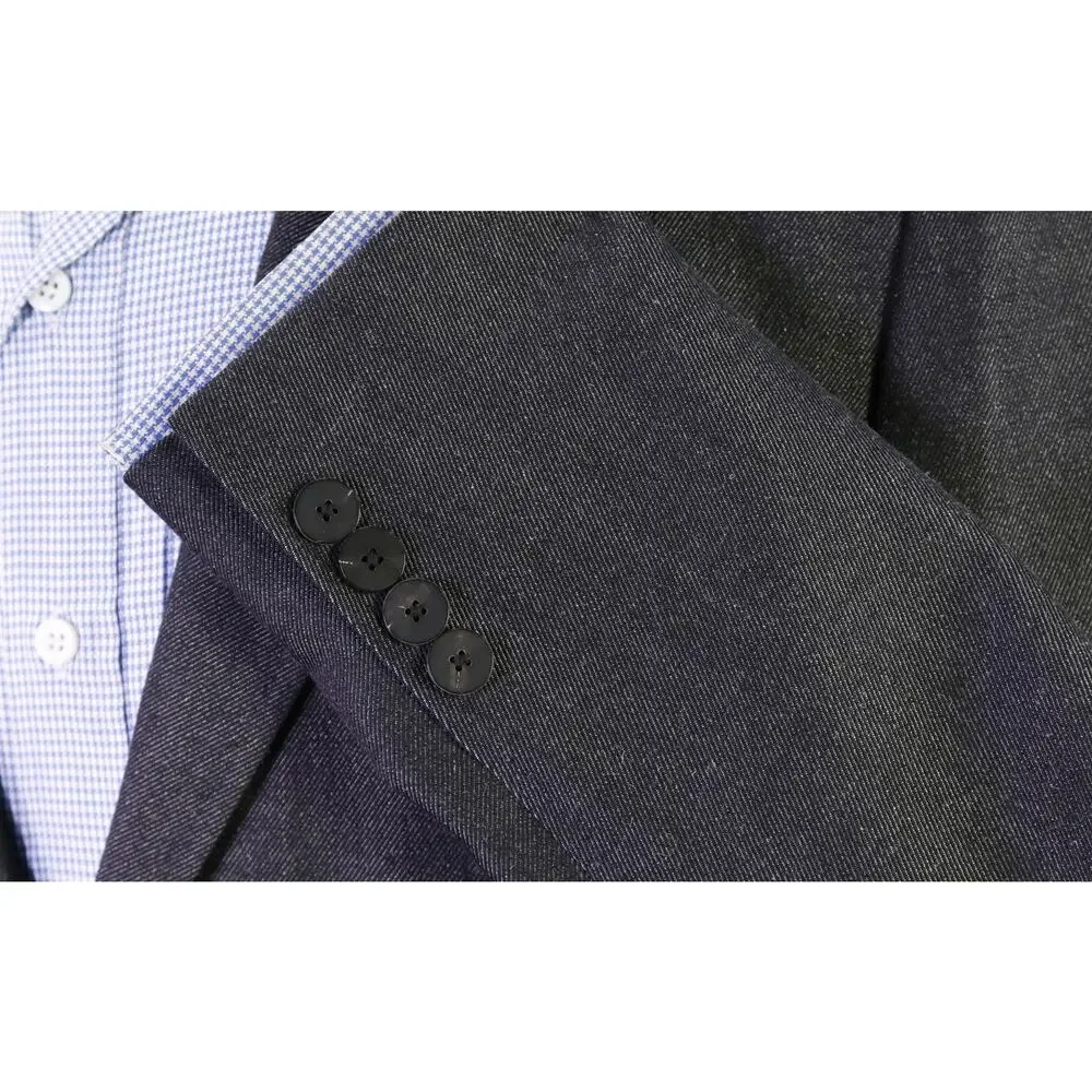 Paul Stuart Gray Twill Iridescent Wool 2-Btn Travel Blazer Jacket 38S